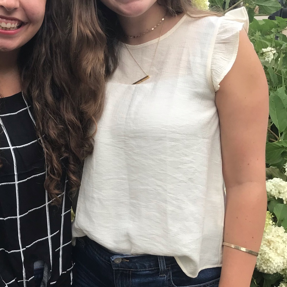 Cream blouse tank